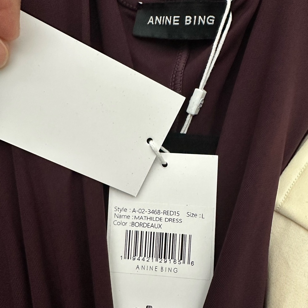 Anine Bing Mathilde Dress in Bordeaux Color (Large) - Picture 4 of 4